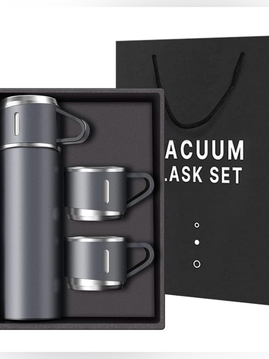 Other - Black thermal Vacuum Flask Gift Set, Stainless Steel Steel Travel Mug, 16oz